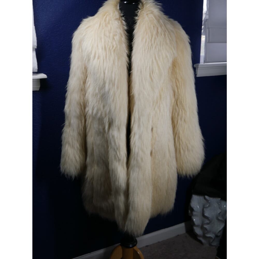 Amazing RARE Bleached Finnish Raccoon & Pearl Fox Fur Coat Jacket Unisex!